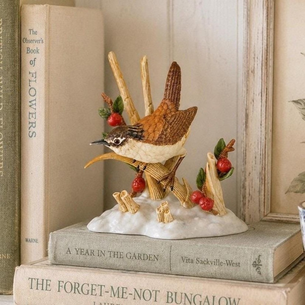 Lenox Marsh Wren Bird Figurine 1990 Fine Porcelain Garden Collection